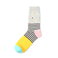 Design à rayures à point populaire mignon coton mode coloré femme drôle femme chaussettes heureuses